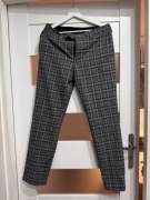 Klasyczne męskie spodnie w kratkę slim fit / cygaretki szare Next