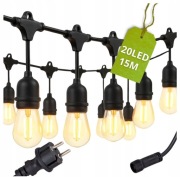 Girlanda ogrodowa LED 15m 20 żarówek | lampki zewnętrzne retro IP44