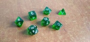 Zestaw kości do gry. RPG, DnD, Warhammer. Butelkowa zieleń.