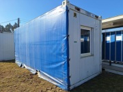 Kontener biurowy modułowy budowlany Containex z 3 scianami 6x2.5m