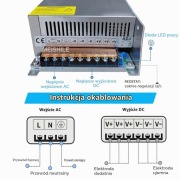 Zasilacz sieciowy  transformator CCTV 220V AC-DC60V Zasilanie 1200W