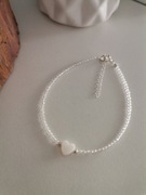 Bransoletka małe kamienie kryształ górski masa perłowa regulacja serce prse