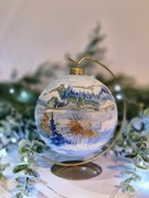 Bombka 100% ręcznie malowana 12 cm NIETŁUKĄCA + STOJAK