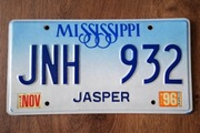 Tablica rejestracyjna USA Mississippi – dekoracyjna