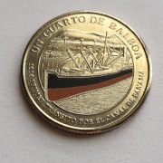 Panama 0,25 balboa, 2016 , Statek /pomarańczowy/ Moneta kolekcjonerska