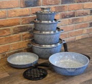 Zestaw Garnków Marmurowych KlönBerg 12 elementów Szary