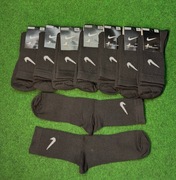 Nike Wysokie Długie Czarne Skarpety 41-44(10 par) 