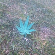 Brelok,liśc konopi.