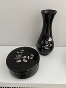 Zestaw z czarnej laki