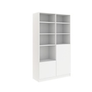 Regał otwarty z drzwiczkami - BIAŁY do pokoju, biura