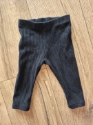 F&F legginsy niemowlęce prążek basic czarne chłopięce dziewczęce 74