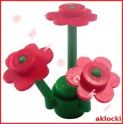 LEGO 3741 + 3742 KWIATEK łodyga, kwiatki czerwone