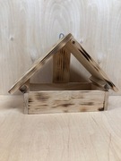 Karmnik dla ptaków drewniany,opalany