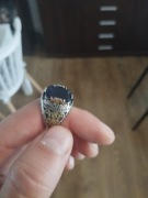 Sygnet w stylu sułtańskim ,z kamieniem syntetycznym 