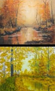WYPRZEDAŻ ZESTAWU OBRAZÓW - DYPTYK "JESIENNE CIEPŁO I NOSTALGIA"