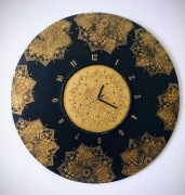 Ręcznie robiony zegar ścienny 75 cm – luksusowa dekoracja w stylu glamour