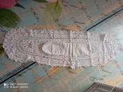 Ręcznie robiony biały kołkowy haft handmade bieżnik 106x 35 cm