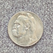  5 złotych  Józef Piłsudski Piłsudski 1936 Rok Srebro 
