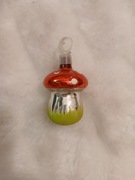 Bombka choinkowa szklana stara z okresu PRL handmade ręcznie zdobiona