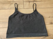 New Yorker czarny top prążkowany S