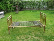 Zabytkowe, metalowe, składane, przedwojenne łóżko