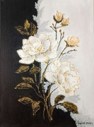 DEKORACJA GLAMOUR - OBRAZ STRUKTURALNY Z TEKSTURĄ 3D "ESENCJA ELEGANCJI"