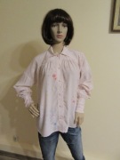 STINE GOYA bluzka jasny pudrowy róż z nadrukiem jedwabna 92% jedwab_ XS