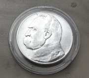 Moneta 10 złotych 1935 r J. Piłsudski srebro patyna 