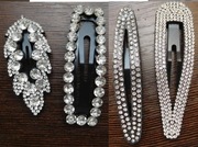 Cztery spinki klik klak  do włosów z cyrkoniami