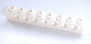 Lego 3702 klocek biały belka z dziurkami 1x8