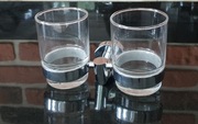 Uchwyt wiszący podwójny szklane kubki przezroczyste Stella Classic 07.412