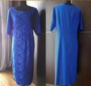 Elegancka wyjściowa sukienka chabrowa  zdobiona 50