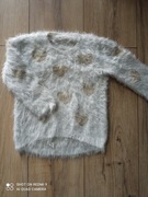 Matalan sweter ciepły brokat serca 104 3-4
