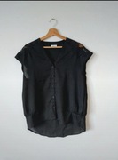 Czarna elegancka bluzka z koronką Only oversize gothic glamour vintage 36 S