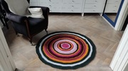 Dywan okrągły, rękodzieło, 124 cm
