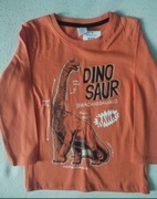 Nowa pomarańczowa bluzka koszulka z długim rękawem, dinozaur, Pepco 116