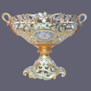 Orgromna Patera Kosz Ażurowy Vieux Paris Biedermeier 1850