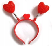 Opaska walentynkowa serca na Walentynki czerwona