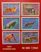 Znaczki fauna;438: zwierzęta, ssaki- Wietnam Północny 1967r **