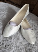 Renee eleganckie srebrne baleriny balerinki stan idealny r. 40 = 25,3 cm