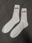 Białe skarpety Ellesse 43-46 czerwone logo white socks sport siłownia fun