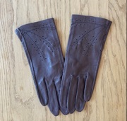 Brązowe skórzane rękawiczki