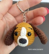 Beagle brelok do kluczy na szydełku prezent piesek 