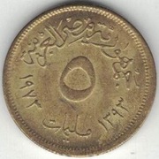 Egipt 5 milimów milliemes 1973  18 mm nr 1
