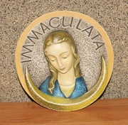 Stary obraz, figurka, płaskorzeźba Maryja 