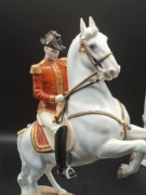 Augarten Porcelana Lipizzan Ogier Figurka Koń i jeźdźca Wiedeń
