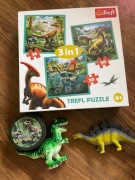 Zestaw gier Dobble Jurassic world puzzle Dinozaury figurki Świat dinozaurów