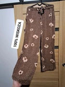 Spodnie luźne z wiskozy szerokie nogawki brązowe H&M 100% wiskoza rozm.M