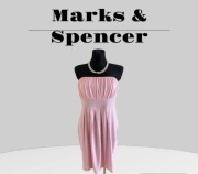 Sukienka tunika Marks & Spencer 95% bawełna M różowa gorset bombka M&S