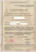 Certyfikat kompetencji zawodowych rzeczy Licensja UŻYCIE